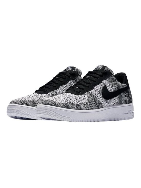 Nike Air Force 1 Flyknit 2.0 Size 8.5 Men Sneakers Black Platinum AV3042-001 NEW main image 4